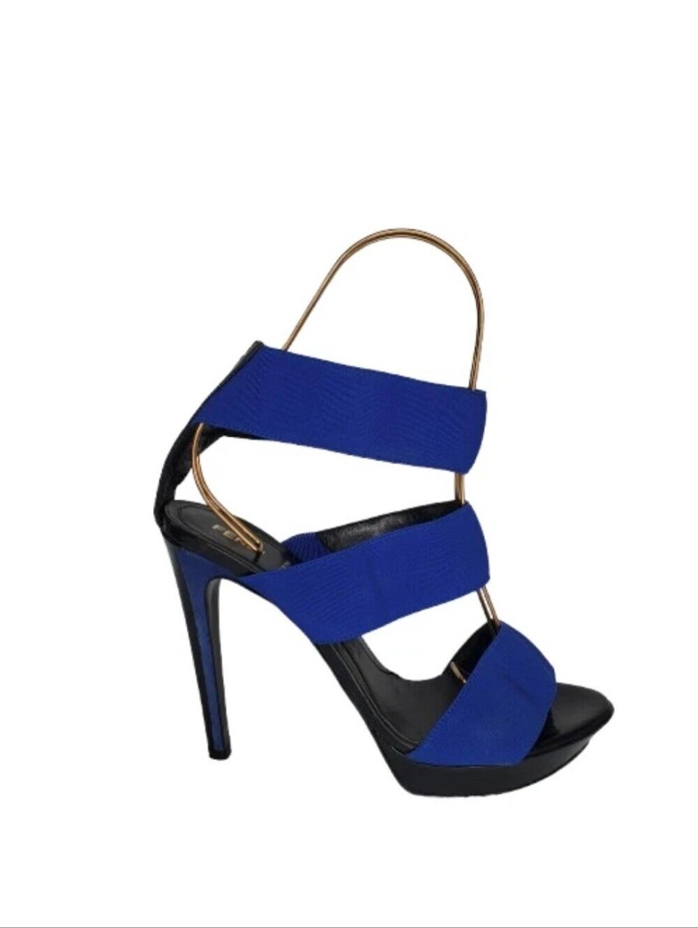 Fendi Vernice Elastic Strap Platform Sandals